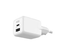 Ksix Bcd20ganacb Blanco - Cargador De Red Eléctrica 1 X Usb-c + 1 X Usb-a 20w