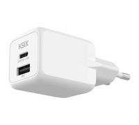 Ksix BCD30GANACB chargeur d'appareils mobiles Casques, Smartphone, Tablette Blanc Secteur Charge rapide Intérieure