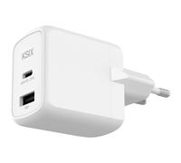 Ksix BCD45GANACB chargeur d'appareils mobiles Casques, Ordinateur portable, Smartphone, Tablette Blanc Secteur Charge rapide Intérieure