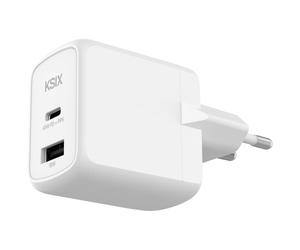 Ksix BCD45GANACB chargeur d'appareils mobiles Casques, Ordinateur portable, Smartphone, Tablette Blanc Secteur Charge rapide Intérieure