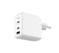 Ksix Bcd65ganaccb Blanco - Cargador De Red Eléctrica 2 X Usb-c + 1 X Usb-a 65w