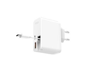 Ksix BCD65WB01 chargeur d'appareils mobiles Ordinateur portable, Smartphone, Tablette Blanc Secteur Charge rapide Intérieure