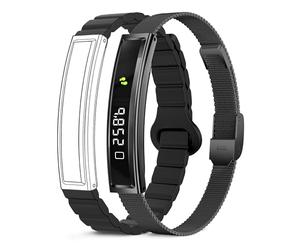 KSIX Bracelet connecté Serena pour Femmes avec écran, Suivi d'activité et de Sommeil, 100 Modes Sportifs, autonomie de 7 Jours, étanchéité jusqu'à 5 ATM, 2 Bracelets (Silicone et métal)