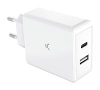Ksix BXCDC45DGAN chargeur d'appareils mobiles Ordinateur portable, Smartphone, Tablette Blanc Secteur Charge rapide Intérieure