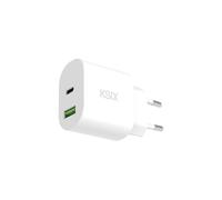 KSIX Chargeur secteur 30 W, USB-C, charge rapide, Power Delivery, GAN, blanc