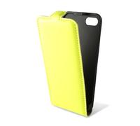 Ksix Étui à Rabat Vertical pour Apple iPhone 5-Jaune Fluo