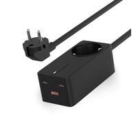 KSIX GAN Multiprise Charge Ultra Rapide 65 W, PPS, Power Delivery, multiport x4, câble 1,5 m, indicateur LED, Noir