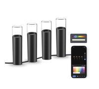 Ksix Pack 4 Balises Extérieures Smartled RGBWIC - IP65 - Contrôle APP - Installation Facile