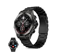 Ksix Titanium Montre connectée pour Homme avec Bracelet en Acier et Silicone avec écran AMOLED, Moniteur de santé et de Sport, Assistant Vocal, autonomie de 5 Jours, Noir, Noir, Standard