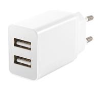 KSIX Adaptateur Secteur 2 USB 2,4A Blanc