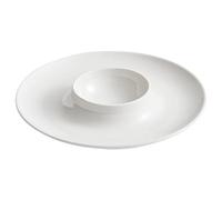 ksjdieunf Assiettes À Desserts Assiette de cuisine occidentale simple en céramique blanche, assiette d'art multifonctionnelle créative, à salade d'hôtel, restaurant Vaisselle De Dîner(13-inch)