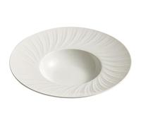 ksjdieunf Assiettes À Desserts Vaisselle simple et créative Assiette à soupe pâtes occidentale en céramique blanche profonde salade Vaisselle De Dîner(11Inch)