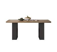 ksjdieunf Table De Salle À Manger Table à Manger Rock Plate en Noyer Noir avec Plateau Grain de Bois, Table Restaurant Moderne et Simple, Grande Taille Tables Basses pour Salon(160x80x77cm)