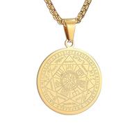 KSJEHW Collier Talisman de Médaille Sceau des 7 Archanges pour Homme Femme Talisman Pentagramme de Salomon Amulette de Protection Magique