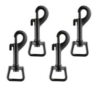 KSJEHW Crochet Mousqueton 4 Pcs Mousquetons 66.7mm Pivotant à 360 ° Mousqueton Laisse Chien, Mousqueton Pivotant Crochets pour Animal Domestique Chaînes Porte-Clé Sac à Dos (Noir)