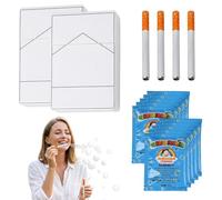 KSJEHW Lot de 2 Mini Machine à Bulles de Savon - Jouet Anti-Stress au Design Créatif, Cigarette à Bulle avec 5 Solutions de Recharge, Idée Cadeau Originale pour Fêtes, Mariages et Détente