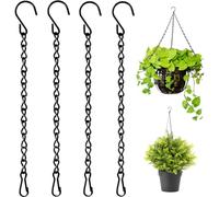 KSJEHW Lot de 4 chaînes en Acier avec Crochet et Mousqueton remplaçables - Crochets à vis à Suspendre pour mangeoire à Oiseaux - pour Oiseaux Sauvages - Nichoir à Fleurs - Lanterne avec Anse