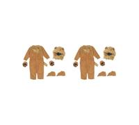 KSJOAIDDE Lot de 2 costumes de lion pour enfants, tenue de costumade pour performance sur scène, déguisement d'Halloween, taille L, marron