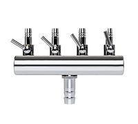 KSJOAIDDE Vannes de contrôle de l'air pour aquarium, régulateur, tubes de débit, tuyau argenté, 4 voies