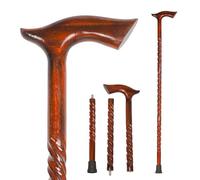 KSJONE Canne de marche pliable en bois pour hommes et femmes, canne de marche en bois, canne ergonomique pour personnes âgées, canne de marche unisexe avec embout en caoutchouc