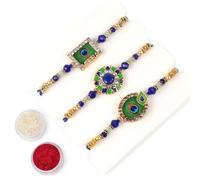 KSJONE Evil Eye Design Lot de 3 Rakhi pour frère Rakhi Thread, Rakhi pour sœur, Raksha Bandha Cadeau pour votre frère, bracelet Rakhi pour frère aimant, père, Bhabhi, Bhaiya