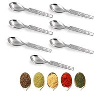 KSJONE Lot de 7 mini cuillères à masala en acier inoxydable pour petits contenants - Pour épices Masala Dabba, tout thé, café, sucre et épices - 10 cm