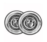Ksjosji Phare Voiture avant Phare LED 7 Pouces DRL H4 Hi-Lo Avec Halo Angel Eyes Pour Jeep Pour Wrangler TJ JK 2 Portes CJ-8 CJ-7 1976-2017 Principal avant(Sliver)