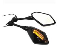 Ksjosji Rétroviseur De Moto À Champ De View avec Éclairage LED, Rétroviseur Universel Modifié pour Moto, Pièces De Rechange Rétroviseur de Moto(Black)