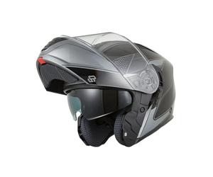 KSK Casque Modulable OS Argent - Double Homologué (P-J) - Homologué ECE R 22.06 - L (59-60cm)