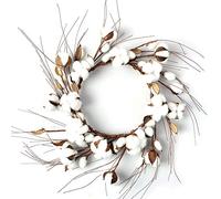 Kslogin 21cm Coton Naturel tête Branche de Coton Sec Coton Bouquet décoration Fleur véritable Coton Fleur Couronne Ferme décoration noël rétro fête décoration