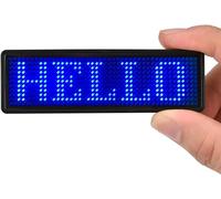 Kslogin Mini panneau LED, affichage numérique rechargeable, badge LED de contrôle Bluetooth, panneau lumineux décoratif programmable, panneau LED personnalisé pour bar, hôtel, fête, supermarché (bleu)