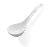 Kslong Louche à soupe en céramique blanche pure - Grande louche, couverts en porcelaine profonde, cuillère à soupe asiatique 23,9 x 7,6 cm pour usage domestique