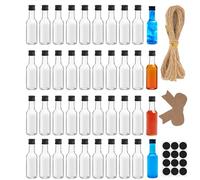 Ksnowqi 40 Pièces Bouteilles de Liqueur en Plastique, Petite Bouteille Shot de Jus 50ml, Mignonette Alcool Vide, Mini bouteille shot, Fiole Plastique pour Mariages, Fêtes