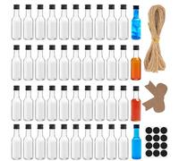 Ksnowqi 44 Pièces Bouteilles de Liqueur en Plastique, Petite Bouteille Shot de Jus 25ml, Mignonette Alcool Vide, Mini bouteille shot, Fiole Plastique pour Mariages, Fêtes
