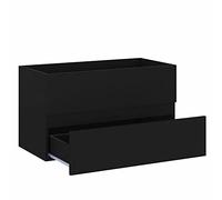 Ksodgun Meuble Lavabo Suspendu Meuble Salle De Bains Meuble sous-Vasque Tiroirs Meuble De Rangement Meubles - 80x38.5x45 cm Noir