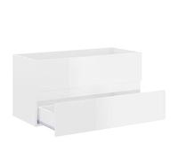 Ksodgun Meuble Lavabo Suspendu Meuble Salle De Bains Meuble sous-Vasque Tiroirs Meuble De Rangement Meubles - 90x38.5x45 cm Blanc Brillant