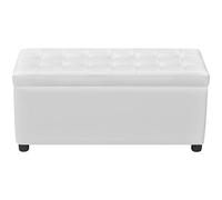 Ksodgun Salon Siège Tabouret Repose-Pieds Pouf de Rangement Cuir synthétique Blanc