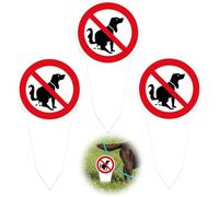 KSOIQPU 3 pièces de panneau enfichable Pas de toilettes pour chiens ici !, panneau chien crottepanneau en PVC avec piquet de terre, poteau d'avertissement d'interdiction de toilettes pour chiens