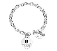 KSOIQPU Bracelet bts, bracelet pour femme avec breloques, cadeau d'anniversaire pour fille, cadeaux pour les fans de BTS