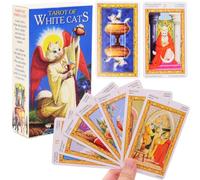 Ksopsdey Tarot of White Cats Tarot Original Deck Carte de Jeu de Table Divination du Destin, Débutants Interaction Familiale Bouquet 78 Anglais Complet Pièces