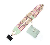 KSOPUERT Clip and Go Sangle de téléphone avec portefeuille à bandoulière - Pochette à fermeture éclair - Dragonne de poignet avec portefeuille, sangle antivol réglable pour femme, Couleur diamant