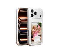 KSOPUERT Coque de protection avec écran d'encre Smart NFC 4" pour iPhone 17 Pro - Arrière personnalisable avec vos images/textes - Écran toujours activé - Blanc