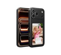 KSOPUERT Coque de protection avec écran d'encre Smart NFC 4" pour iPhone 17 Pro - Personnalisable - Avec vos images/textes - Écran toujours activé - Noir