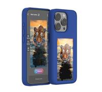 KSOPUERT Coque de téléphone Intelligent à écran électronique 4 Couleurs Compatible avec Transfert NFC à Faire soi-même, Affichage Image/Photo/Texte personnalisé pour iPhone 14 Pro Max (Bleu)