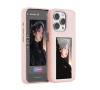 KSOPUERT Coque Personnalisable de téléphone à Encre Intelligente résistante aux Chocs, 4 Couleurs, Prend en Charge Le Changement d'image à Faire soi-même pour iPhone 15 Pro (Rose)