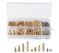 KSOPUERT Lot de 120 colonnes en cuivre M3 mâles et femelles - Vis hexagonales en cuivre - Entretoises en laiton - Vis et écrous - Assortiment avec boîte