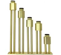 Ksowjdk Pieds de Meubles 4 pièces, Pieds d'armoire en métal, pour Table de Nuit, Table Basse, Bureau, etc. avec Protections de Sol en Caoutchouc, doré, 30 cm/11,81 Pouces