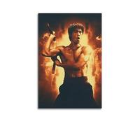 KSOXDAITIP Bruce Lee Flame Poster décoratif sur toile pour chambre à coucher 20 x 30 cm