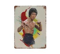 KSOXDAITIP Poster de la superstar internationale Bruce Lee - Décoration murale moderne en métal - Décoration d'intérieur moderne - Décoration d'intérieur - Décoration d'intérieur - Décoration