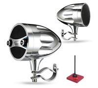 KSPEAKER S7 Enceinte Bluetooth étanche pour moto, ATV, UTV, Rzr, voiturette de golf, jet ski, argent, 80 W, 10 m, Bluetooth, radio, métal, montage sur guidon, unisexe